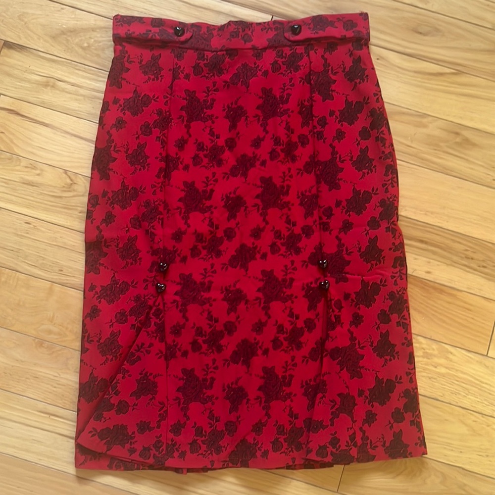 Vintage red and black skirt